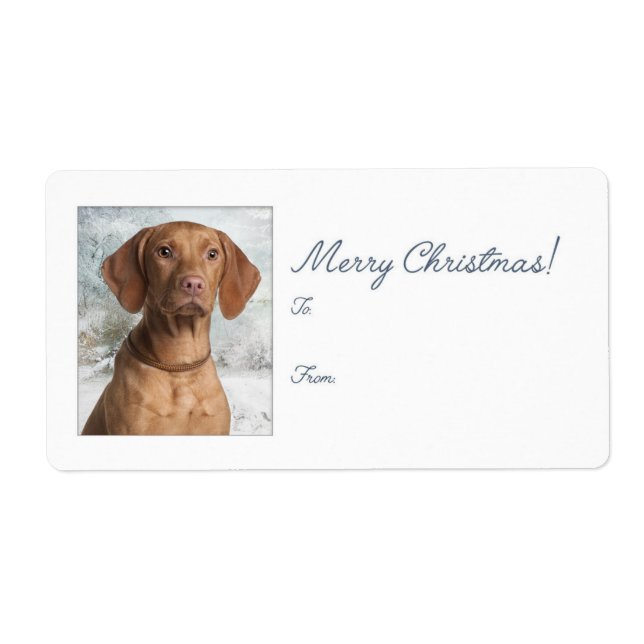 Vizsla Christmas Gift Stickers (Front)