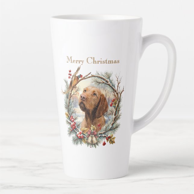Vizsla Christmas  Latte Mug (Right)