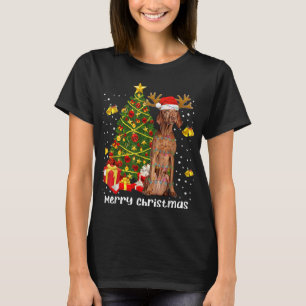 Vizsla Christmas Lights Tree Santa Xmas Pyjamas Vi T-Shirt
