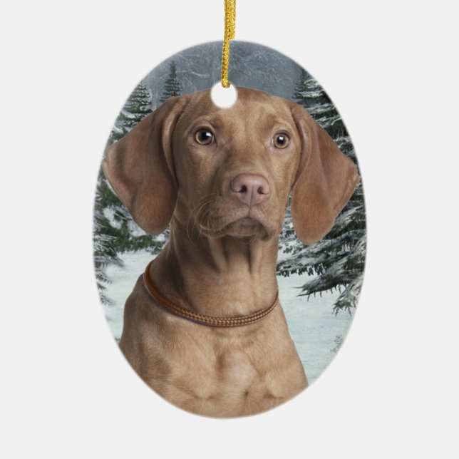 Vizsla Christmas Ornament (Front)