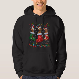 Vizsla Christmas Socks Funny Xmas Vizsla Dog Lover Hoodie