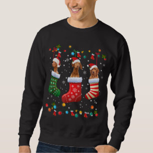 Vizsla Christmas Socks Funny Xmas Vizsla Dog Lover Sweatshirt
