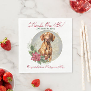 Vizsla Christmas Wedding Napkins With Dogs Photo