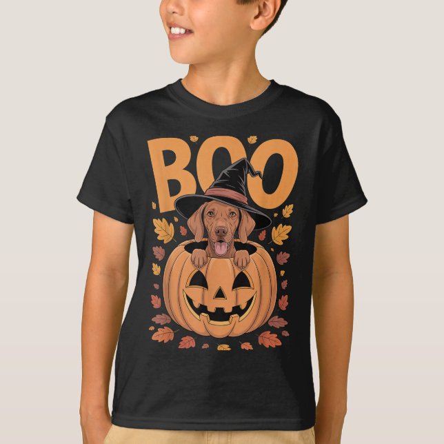 Vizsla Costume On Pumpkin Halloween Vizsla  T-Shirt (Front)
