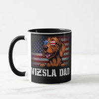Vizsla Dad American Vizsla Dog US Flag 4th Of