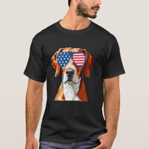 Vizsla Dog American USA Flag Patriotic 4th of July T-Shirt