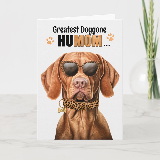 Vizsla Dog Best HuMOM Ever Mother's Day Holiday Card (Front)