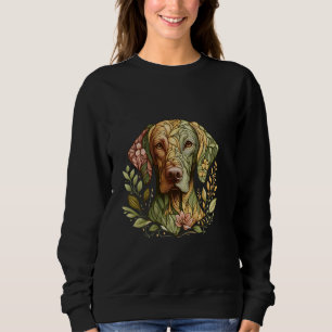 Vizsla Dog Botanical Nature Inspired Illustration Sweatshirt