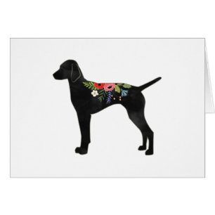 Vizsla Dog Breed Boho Foral Silhouette