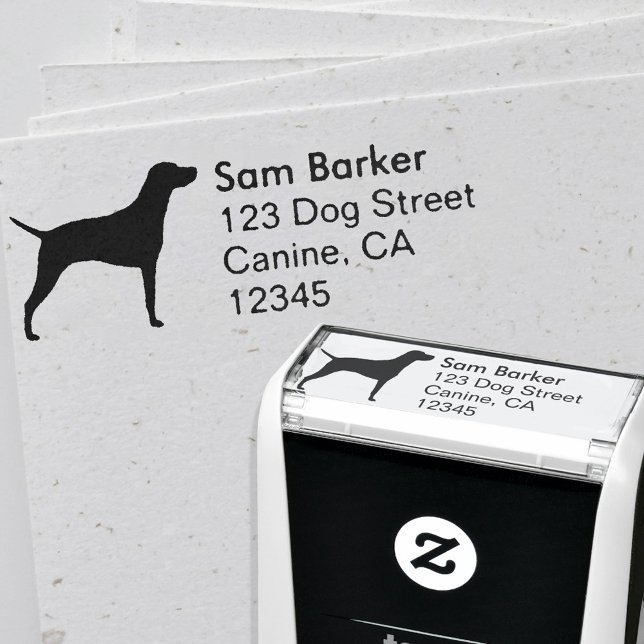 Vizsla Dog Breed Silhouette Return Address Self-inking Stamp (Creator Uploaded)