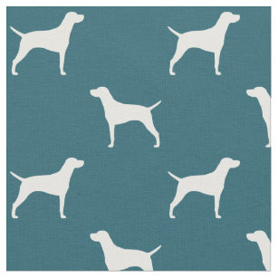 Vizsla Dog Breed Silhouettes Pattern Fabric