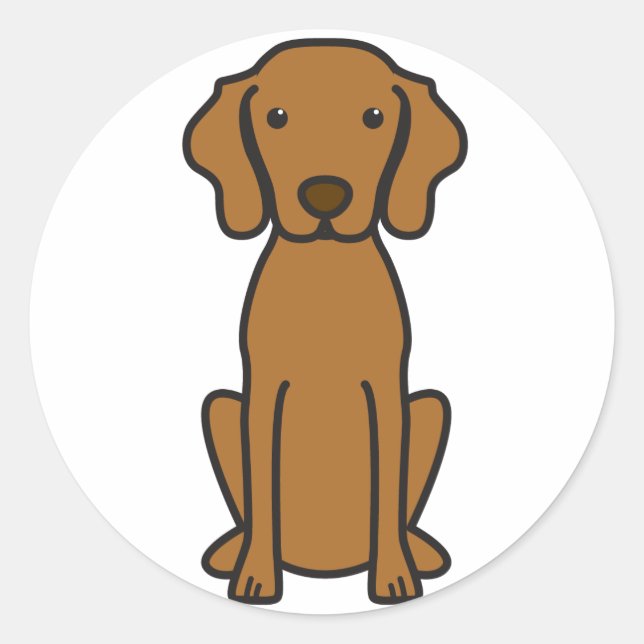 Vizsla Dog Cartoon Classic Round Sticker (Front)