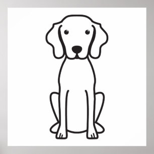 Vizsla Dog Cartoon Poster