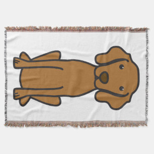 Vizsla Dog Cartoon Throw Blanket