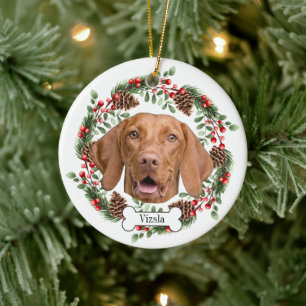 vizsla dog ceramic ornament