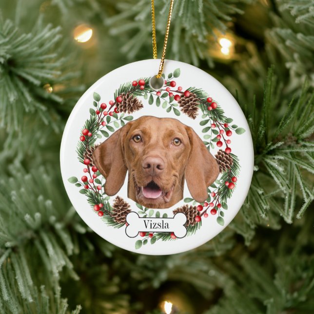 vizsla dog ceramic ornament (Tree)