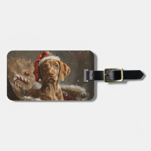 Vizsla Dog Christmas Festive  Luggage Tag