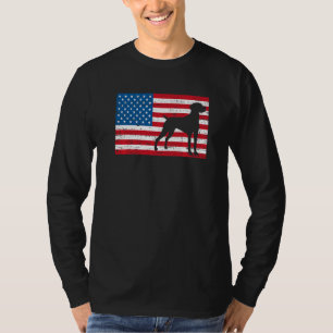 Vizsla Dog For Men Kids American Flag Vizsla Dad D T-Shirt