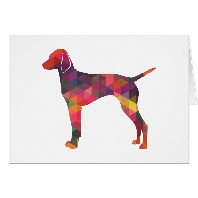 Vizsla Dog Geometric Pattern Silhouette Multi Card (Front Horizontal)