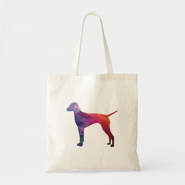 Vizsla Dog Geometric Pattern Silhouette Purple Tote Bag (Front)