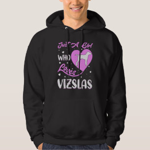 Vizsla Dog Heart Shape Vintage Just A Girl Who Lov Hoodie