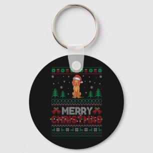 Vizsla Dog Lovers Santa Hat Christmas Tree Lights  Key Ring