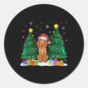 Vizsla Dog Lovers Santa Hat Ugly Christmas Sweater Classic Round Sticker