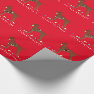 Vizsla Dog Merry Christmas Design Wrapping Paper
