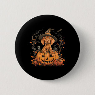 Vizsla Dog Pumpkin Halloween Thanksgiving  6 Cm Round Badge