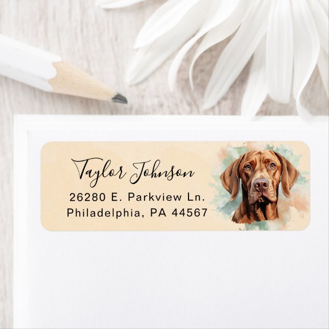 Vizsla Dog Return Address Label (Insitu)