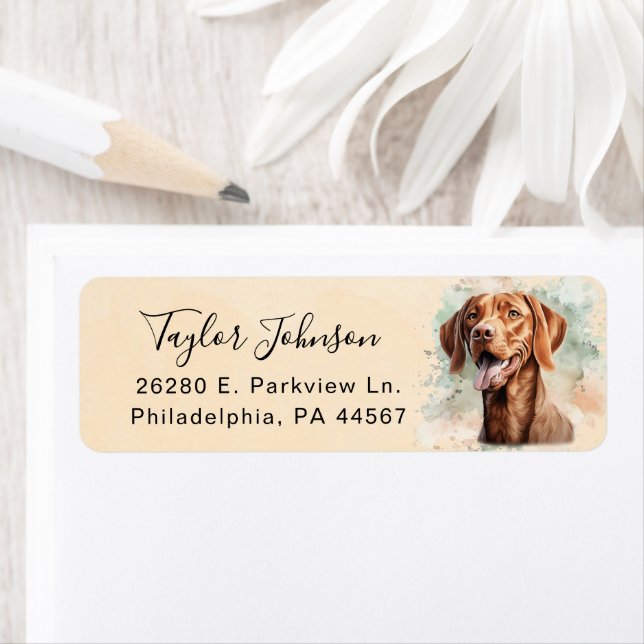 Vizsla Dog Return Address Label (Insitu)