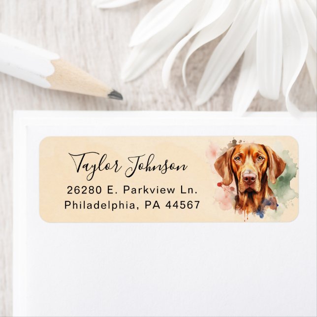 Vizsla Dog Return Address Label (Insitu)