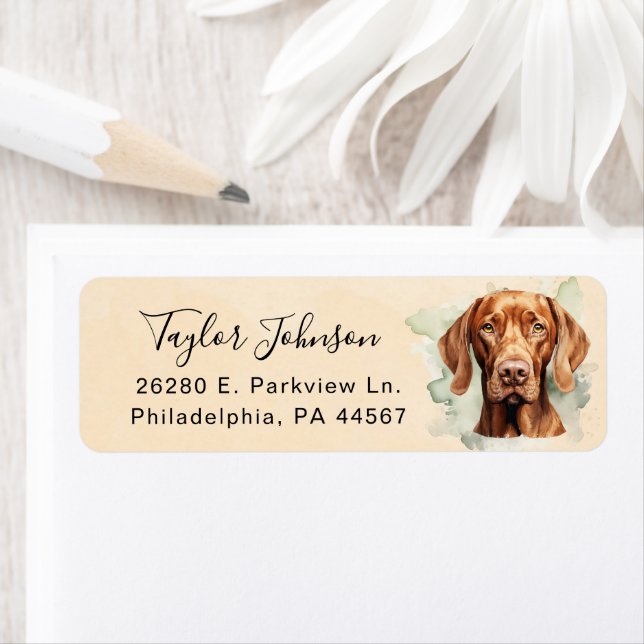 Vizsla Dog Return Address Label (Insitu)