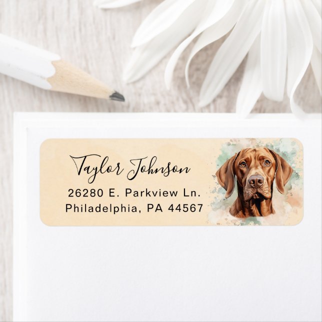 Vizsla Dog Return Address Label (Insitu)