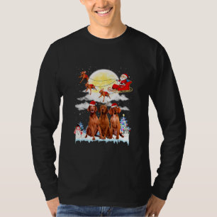 Vizsla Dog Santa Sleigh Christmas Lover T-Shirt