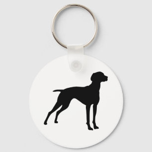 Vizsla Dog Silhouette (black) Key Ring