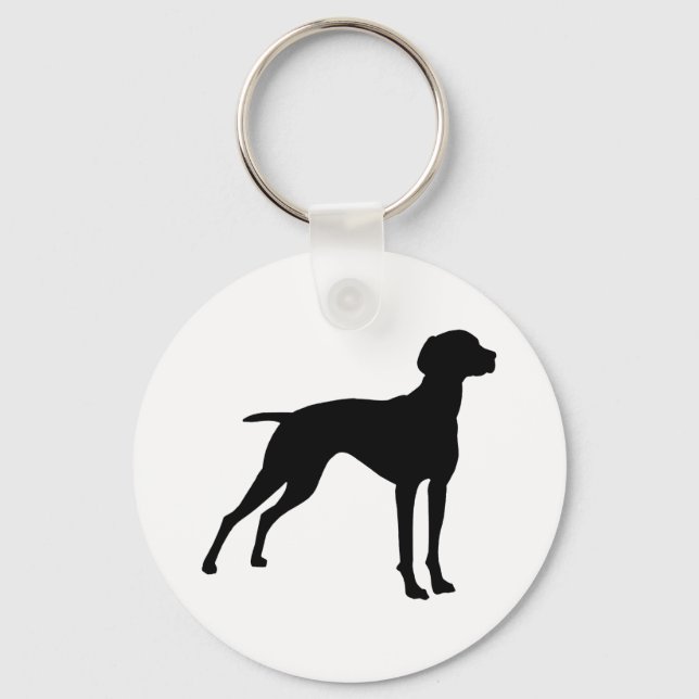 Vizsla Dog Silhouette (black) Key Ring (Front)