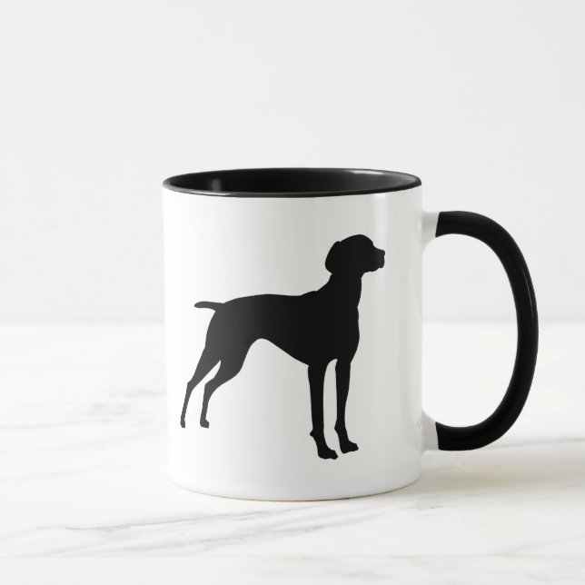 Vizsla Dog Silhouette (black) Mug (Right)