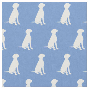 Vizsla Dog Silhouette Pet Light Blue Fabric