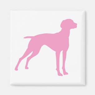 Vizsla Dog Silhouette (pink) Magnet