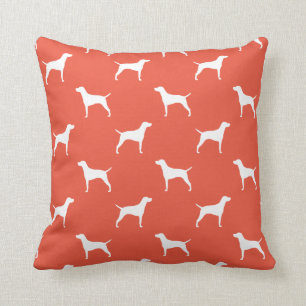 Vizsla Dog Silhouettes Pattern Decorative Cushion