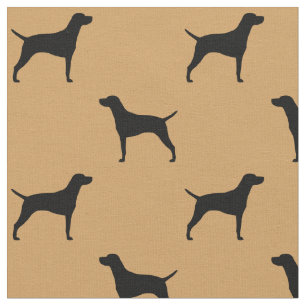 Vizsla Dog Silhouettes Pattern Fabric