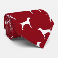 Vizsla Dog Silhouettes Pattern Red and White