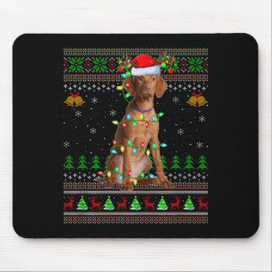 Vizsla Dog Ugly Christmas Sweaters Holiday Santa X Mouse Pad
