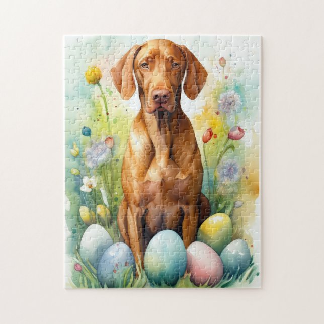Vizsla Dog with Easter Eggs Holiday  Jigsaw Puzzle (Vertical)