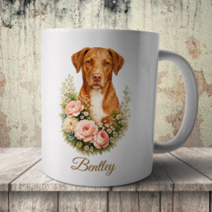 Vizsla Floral Portrait Coffee Mug