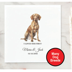 Vizsla Full Colour Pet Wedding Napkin