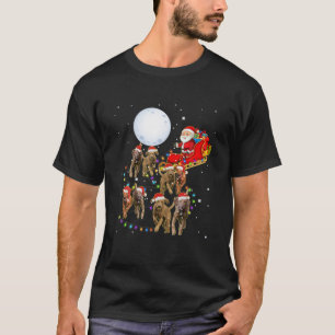 Vizsla Funny Reindeer Christmas Moon Santa Dog T-Shirt