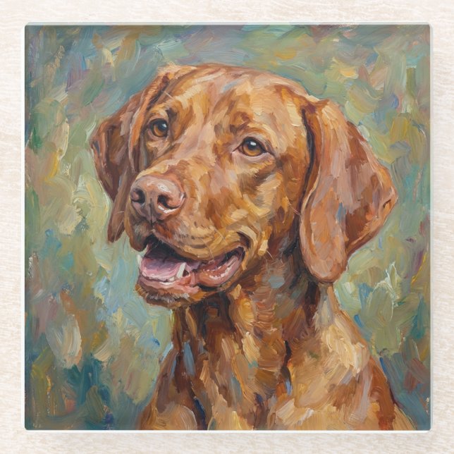 Vizsla Glass Coasters for Dog Lovers (Front)