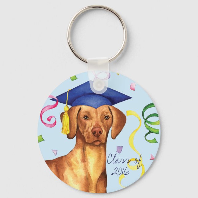 Vizsla Graduate Key Ring (Front)